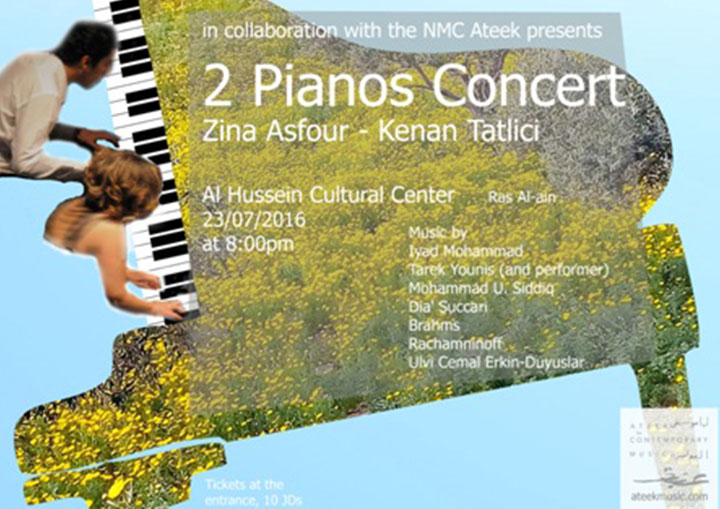 Ateek Presents 2 Pianos Concert – Zina Asfour / Kenan Tatlici
